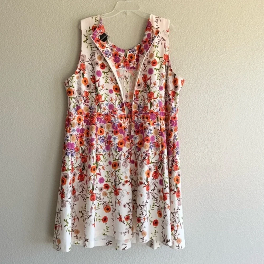 Maison Tara Floral A-Line Dress 22W Garden Party Wedding Guest Midi Fit & Flare - Picture 5 of 6